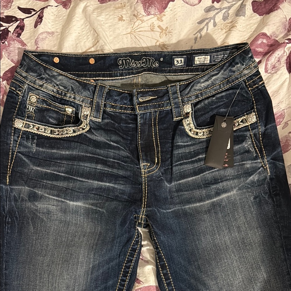 Miss Me Dark Blue Boot Cut Jeans